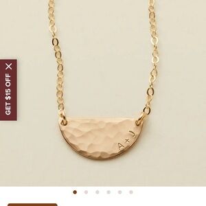 Made by Mary hammered half moon necklace